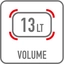 Pojemność 13 litrów